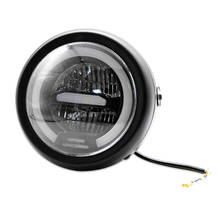 Faro LED halógeno Retro de 6 pulgadas, luz de conducción blanca DRL Hi/Lo para Bobber Harley, Cafe, Racer, Cruiser 2024 - compra barato