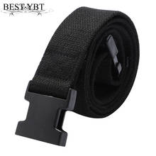 Best YBT Canvas Men's Belt Plastic Insert Buckle Belt Fashion Prevent Allergy Outdoor Military Training Sport Casual Men Belt 2024 - buy cheap