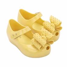 Mini sandália melissa transparente para meninas, sandália melissa iii grande de geleia, com laço grande, para crianças, meninas, verão 2021 2024 - compre barato