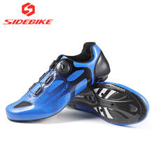 Мужская обувь для велоспорта SIDEBIKE, спортивная обувь из углеродного волокна для шоссейного велосипеда, профессиональная спортивная обувь для велоспорта, самоблокирующаяся обувь 2024 - купить недорого