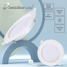 Luminária de teto embutida 12w/20w embutida, iluminação ultrafina branca/quente branca, para quarto, cozinha, ambiente interno