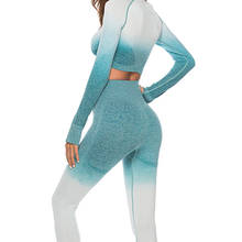 Sport Suit Women Gym Clothing Seamless Leggings+Long Sleeve Shirt Workout Women Yoga Set Tracksuit Fitness Set Active Wear 2019 2024 - buy cheap