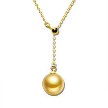 ZHIXI-collar con colgante de perla de mar Natural para mujer, cadena de oro amarillo de 18K puro, joyería de buenos de lujo 2020 D502 2024 - compra barato