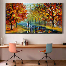 Lover In The Rainy Light Road-lienzo artístico para decoración del hogar, pintura de paisaje, carteles e impresiones, imagen artística de pared para sala de estar 2024 - compra barato