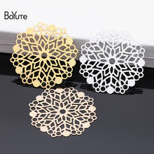 BoYuTe (5 Pieces/Lot) Metal Brass 48MM Big Filigree Flower Pendant Diy Hand Made Pendant Jewelry Accessories 2024 - buy cheap