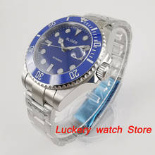 Bliger 43mm men's watch blue dial Ceramic bezel saphire glass;mingzhu 2813 Automatic movement luxury mechanical watches 2024 - buy cheap