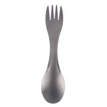 Spork, вилка, ложка, Туристическая посуда, портативный рюкзак, посуда, посуда, длинные столовые приборы, для походов, кемпинга, пикника, Ti, титановые столовые приборы 2024 - купить недорого