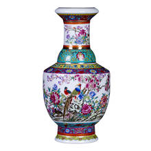 Jingdezhen arranjo floral em cerâmica antiga esmaltado vaso de flores decoração estilo chinês para sala de estar 2024 - compre barato