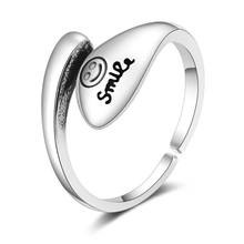 New Retro Smile letter Opening Adjustable Rings For Women Girls Jewelry Accessories Party Gifts SAR148 2024 - buy cheap