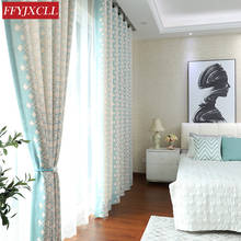 Cortinas opacas de Jacquard para decoración de sala de estar y dormitorio, Color teñido moderno 2024 - compra barato