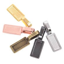 20Pcs/Set  Tibetan Style Alloy Glue On Flat Pad Bails Rectangle Shape Pendants Charms Connector Hanger For Jewelry Making 2024 - buy cheap