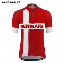 Verão nova dinamarca camisa da ciclismo camisa país equipe ciclismo vermelho manga curta estrada de corrida roupas montanha jérsei 2024 - compre barato