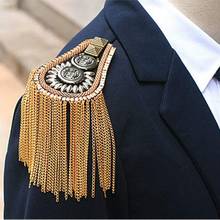 BLUELANS-broche de correa de hombro con borlas de remache de estilo británico, traje de escenario dorado/plateado, ropa, regalos de joyería, 1 ud. 2024 - compra barato