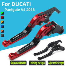 Motocicleta alavanca de freio e embreagem com ajustável dobrável extensível para ducati panigale v4 2018 moto acessórios modificação 2024 - compre barato