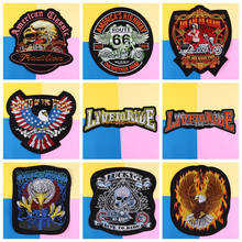 Big Eagle Biker Patches For Clothing Iron On Patches Large Punk Skull Badges Fine Motorcycle Embroidered Patch Coat Accessories 2024 - buy cheap