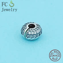 FC Jewelry Fit-pulsera de plata de ley 100% 925 con forma redonda, joyería con cuentas de circonita, fabricación de abalorios, Berloque 2024 - compra barato
