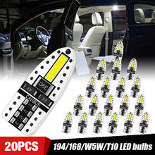 10/20/50 pçs t10 w5w lâmpadas led interior do carro lightsdome luz de estacionamento luz marcador lateral canbus 192 168 luzes da placa de licença 2024 - compre barato