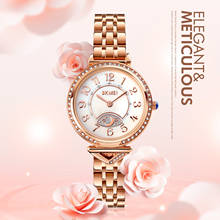 Skmei relógio de pulso de luxo feminino, relógio superior de quartzo com pulseira de aço fashion para mulheres 2024 - compre barato