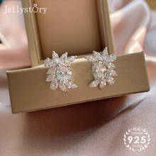 Jellystory Luxury Earrings for Women S925 Sterling Silver Jewelry with Citrine Zircon Gemstones Stud Earrings Wedding Party Gift 2024 - buy cheap