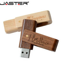 JASTER rotatable Wooden pen drive personality gift logo customized USB 2.0 flash drive memory stick 4GB 8GB 16GB 32GB 64GB 2024 - buy cheap