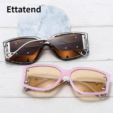 Óculos de sol de olho de gato, óculos escuros com armação de liga vintage de luxo retrô punk uv400 2024 - compre barato