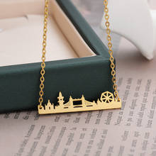 London Skyline Necklace UK Cityscape Dainty Pendant Necklaces for Women Fashion Jewelry Stainless Steel Accessories Friend Gifts 2024 - buy cheap