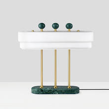 Luminária de mesa em forma de mármore, luminária de mesa moderna dourada luxuosa com ponta única em mármore, para leitura, design, vidro, simples 2024 - compre barato