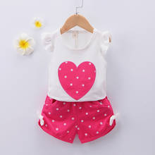 Baby Girls Summer Clothing Sets infant love Cotton Sleeveless Vest +Shorts Suits Kids Toddler Girls Sports Clothes Outfits 2024 - buy cheap