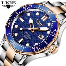 LIGE-reloj analógico de acero inoxidable para hombre, accesorio de pulsera de cuarzo resistente al agua con calendario, complemento Masculino deportivo de marca de lujo con diseño moderno, 2022 2024 - compra barato