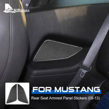 AIRSPEED-Panel adhesivo de fibra de carbono para asiento trasero de coche, embellecedor Interior, reposabrazos, para Ford Mustang 2009, 2010, 2011, 2012, 2013 2024 - compra barato