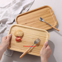 Bamboo Plate Serving Tray Large Coffee Tea Tray Cake Dessert Serving Plate Dishes Wood Tray Kitchen Bamboo Utensils Tableware 2024 - buy cheap