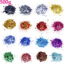 500g/Bag Hexagon Nail Glitter Sequins Shinning Flakes Glitter Tips Mixed Size 3D Nail Powder For Manicure Nail Art Decoration #e 2024 - buy cheap