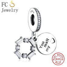 FC Jewelry Fit Original Brand Charms Bracelet 925 Sterling Silver Letter Clear Zirconia Crystal Beads Pendant Making Berloque 2024 - buy cheap