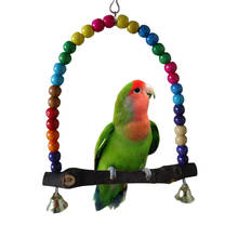 Деревянный попугай птица качели игрушка для попугаев Cockatiel Lovebird Budgie клетка висячая 2024 - купить недорого
