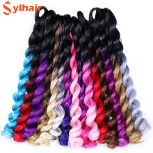 Sylhair Hair Synthetic Deep Wave Crochet Braids Hair Extensions Ombre Braiding Hair Colored High Temperature Brown Blonde Blue 2024 - buy cheap