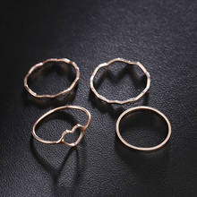 Simple Bohemian Vintage Ring Geometric Metal Ring Set Women Charm Joint Ring Party Wedding Jewelry Gifts 2024 - buy cheap