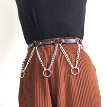 Punk Vintage New Sexy Halter Adjustable women Leather belt Harness Bondage Garter Silver Chain Tassel Fringe Waist Belt Straps 2024 - buy cheap