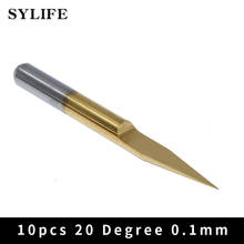 10 x 20 Degree 0.1mm Titanium Coated 1/8" PCB Engraving Bits CNC Router Tool 2024 - buy cheap