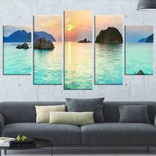 Wall Art HD Prints Sunrise Panorama Sea Level Canvas Painting 5 Pieces Modular Pictures Home Decoration Living Room Frame Poster 2024 - buy cheap