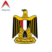 Aliauto-etiqueta engomada creativa de la bandera del escudo de Egipto, protector solar, calcomanía reflectante impermeable de PVC para motocicleta, coche y bicicleta, 13cm * 9cm 2024 - compra barato