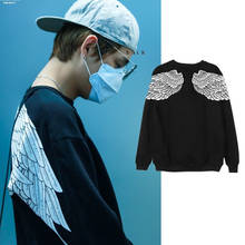 Kpop EXO GOT7 Jin Suga Clothes White Wings Sweatshirts Women Spring and Autumn K-pop Harajuku Tops Hoodie Coat Korean Streetwear 2024 - buy cheap