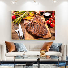 Pintura en lienzo para cocina, variedad de Cuadros de carne, carteles e impresiones escandinavos, arte de pared, imagen de comida, decoración del hogar para sala de estar 2024 - compra barato
