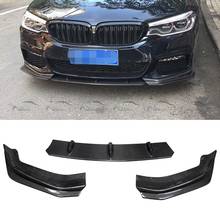 3PC  Real Carbon Fiber Front Bumper Lip Spiltters M Tech For BMW 5 Series G30 G31 2024 - buy cheap