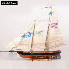 Kits de modelos de barcos de madera, juguete en miniatura, ensamblaje de barcos, tren, Hobby, barco de madera 3d, corte a láser, 1/72, América 1851 2024 - compra barato