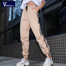 Vangull 2021 New Spring Summer Casual Pants Women Sweatpants And Joggers Patchwork Side Striped Sweat Pants High Waist Trousers 2024 - buy cheap