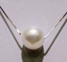 Beautiful AAA Perfect round 10-11mm White South Sea Pearl Pendant pendant 925silver chain necklace 2024 - buy cheap