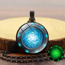 Simple Star Gate Legend Atlantis Glow In The Dark Pendant Necklace Fashion Men Women Glass Dome Luminous Necklack Jewelry Gifts 2024 - buy cheap