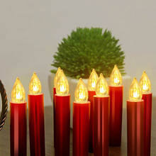 Светящаяся свеча, беспламенная электрическая восковая Светодиодная свеча/вечерние ринка/украшение, Прекрасные Свадебные огни, рождественские украшения для дома 2024 - купить недорого