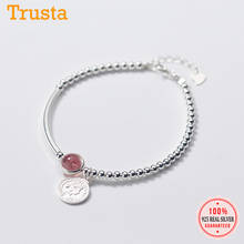 Trustdavis-pulsera de plata de ley 925 auténtica para mujer y niña, cuentas y brazalete con forma de moneda, joyería de boda, DS2244 2024 - compra barato