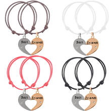 Best Friend Bracelet Men's Women's BFF Friendship Pendant Leather Cord Braceles Friend's Birthday Jewelry Gift Retail Wholesale 2024 - buy cheap